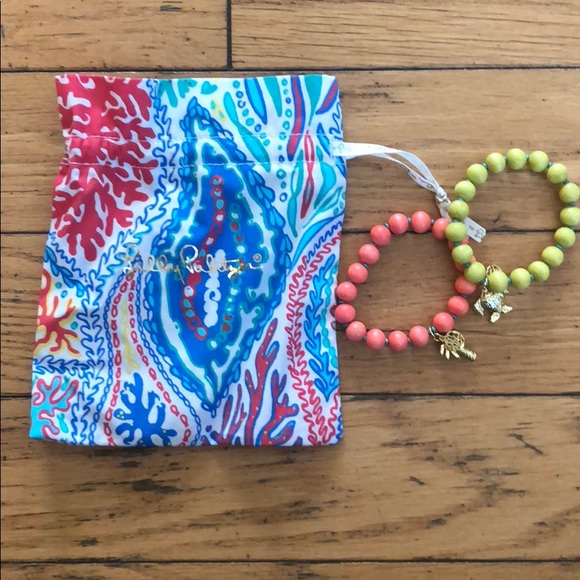 Jewelry - Lilly Pulitzer Bracelets w/ cloth Jewelry Bag